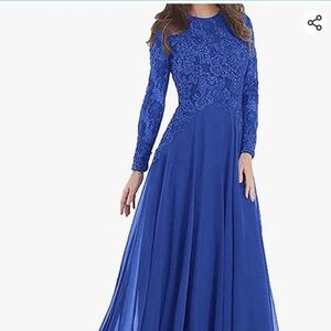 Mother of Bride Dress, size 14, royal blue, sequin/chiffon - never worn.